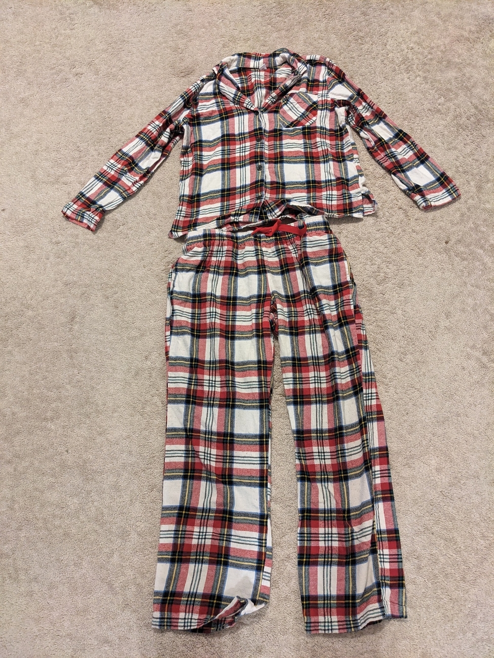 Old Navy Red Plaid Two-Piece Pajama Set